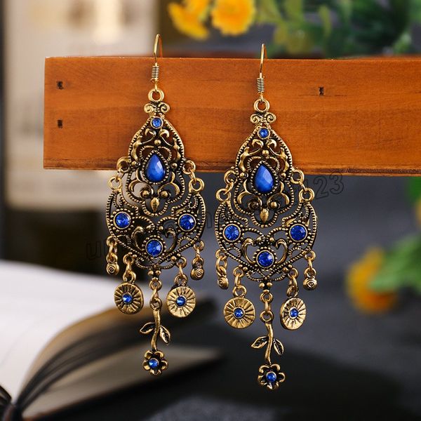 vintage ethnic long drop earrings bohemian gold color multilayer hollow rhinestone flower geometric dangle earrings for women, Silver
vintage ethnic long drop earrings bohemian gold color multilayer hollow rhinestone flower geometric dangle earrings for women, Silver