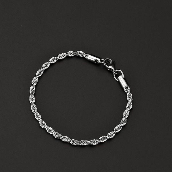 link, chain wholesale low price copper alloy 4mm twisted rope bracelet fashion men's titanium steel jewelry length 20cm, Black
link, chain wholesale low price copper alloy 4mm twisted rope bracelet fashion men's titanium steel jewelry length 20cm, Black