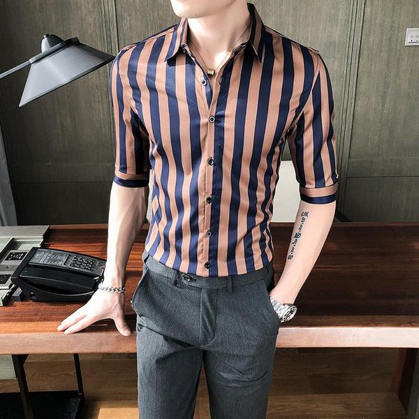 men's casual shirts autumn fashion men social business shirt slim fit stripe half sleeve dress blouse, White;black
men's casual shirts autumn fashion men social business shirt slim fit stripe half sleeve dress blouse, White;black