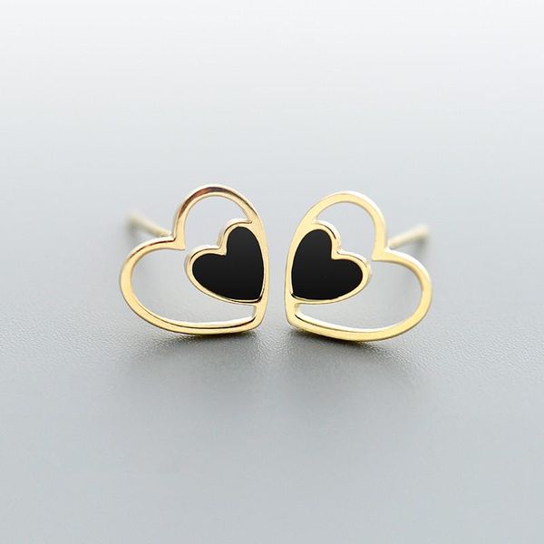 stud 925 sterling silver double heart in black and gold color earrings for women girls chrismas gift brincos es228, Golden;silver
stud 925 sterling silver double heart in black and gold color earrings for women girls chrismas gift brincos es228, Golden;silver