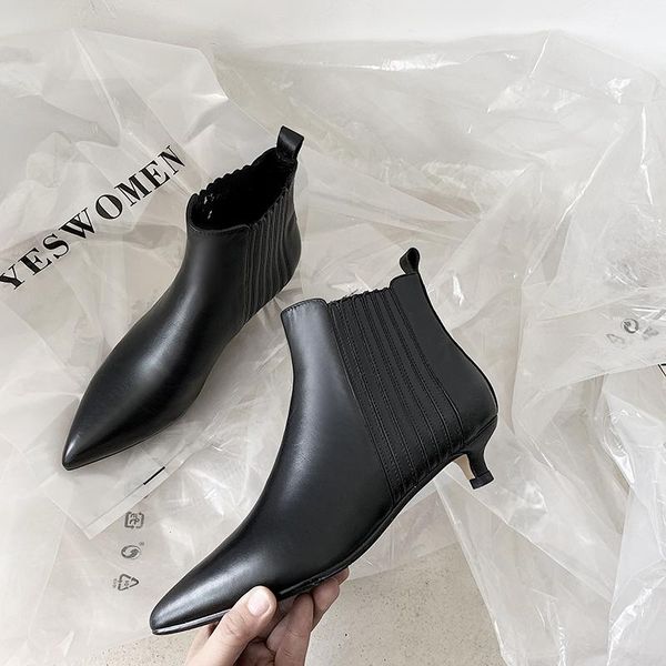 boots bottes femme ankle women's winter shoes cow leather pointed toe modern mature women botas mujer, Black
boots bottes femme ankle women's winter shoes cow leather pointed toe modern mature women botas mujer, Black
