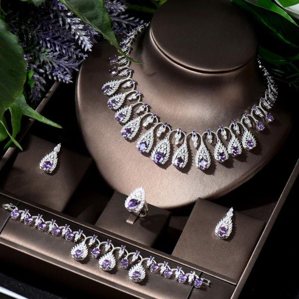 earrings & necklace hibride arrival and earring set purple color jewelry for women bridal accessories nigeria wedding bijoux n-997, Silver
earrings & necklace hibride arrival and earring set purple color jewelry for women bridal accessories nigeria wedding bijoux n-997, Silver