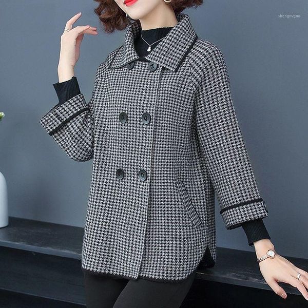 women's wool & blends mother spring woolen jacket 2021 fashion casual loose knitted sweater outwear plus size double breasted warm coat, Black
women's wool & blends mother spring woolen jacket 2021 fashion casual loose knitted sweater outwear plus size double breasted warm coat, Black