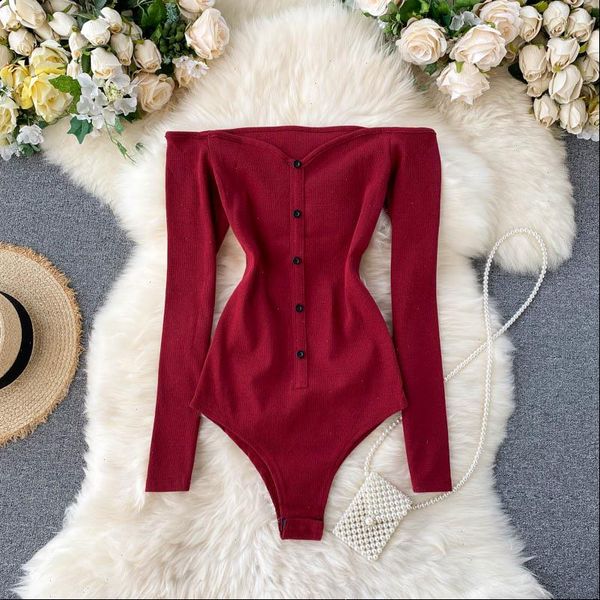 casual slash neck long sleeve womens jumpsuits bodysuit autumn single breasted playsuit red gray black knitted rompers fashion, Black;white
casual slash neck long sleeve womens jumpsuits bodysuit autumn single breasted playsuit red gray black knitted rompers fashion, Black;white