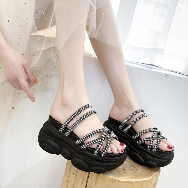 dress shoes drop sandalia summer women chunky platform crystal straps sandals fashion thick bottom wedges heels gladiator, Black
dress shoes drop sandalia summer women chunky platform crystal straps sandals fashion thick bottom wedges heels gladiator, Black