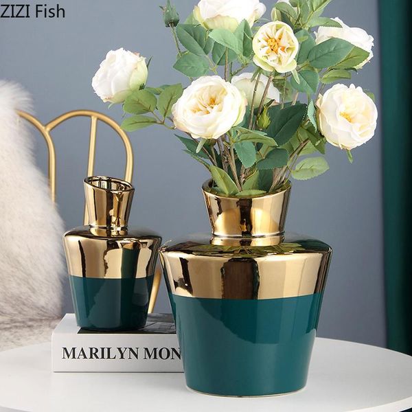 vases modern green gilded bottle neck ceramic vase ornament living room art flower arrangement simulation home decoration
vases modern green gilded bottle neck ceramic vase ornament living room art flower arrangement simulation home decoration