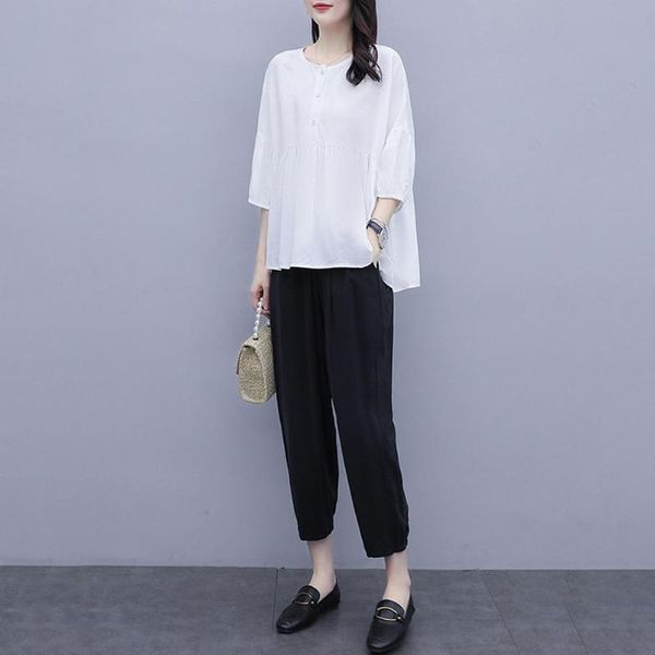 missky women suits summer haren pants shirt loose casual cotton linen clothes set female sets new, Gray
missky women suits summer haren pants shirt loose casual cotton linen clothes set female sets new, Gray