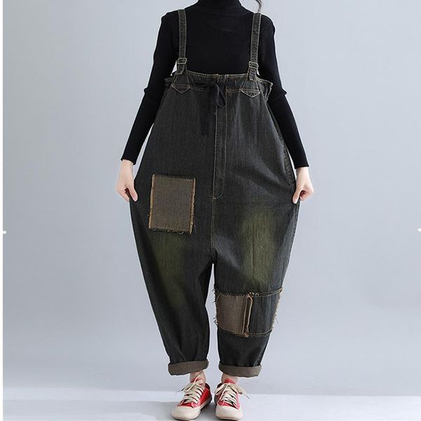 women's jeans plus size woman vintage autumn winter jumpsuits patchwork pockets zip design black mid waist denim harem pants, Blue
women's jeans plus size woman vintage autumn winter jumpsuits patchwork pockets zip design black mid waist denim harem pants, Blue