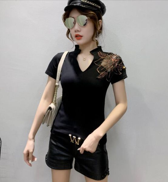 women's t-shirt summer fashion european clothes women hollow out diamonds shirt ropa mujer short sleeve tees, White
women's t-shirt summer fashion european clothes women hollow out diamonds shirt ropa mujer short sleeve tees, White