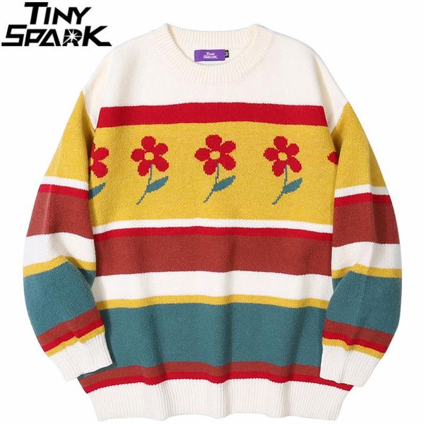 men's sweaters 2021 men knitted sweater pullover hip hop streetwear flower stripe harajuku cotton retro vintage autumn, White;black
men's sweaters 2021 men knitted sweater pullover hip hop streetwear flower stripe harajuku cotton retro vintage autumn, White;black
