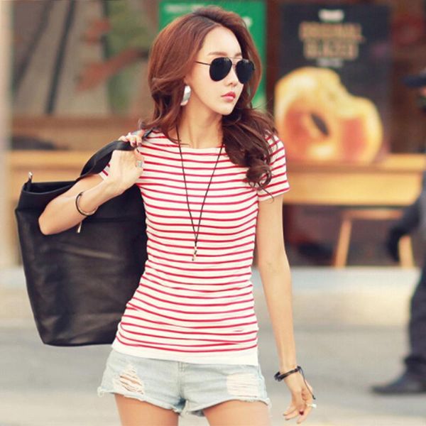 women's t-shirt 1pc fashionable style summer striped classic t-shirts bottom shirt femme colorful tshirts oversized t mujer verano, White
women's t-shirt 1pc fashionable style summer striped classic t-shirts bottom shirt femme colorful tshirts oversized t mujer verano, White