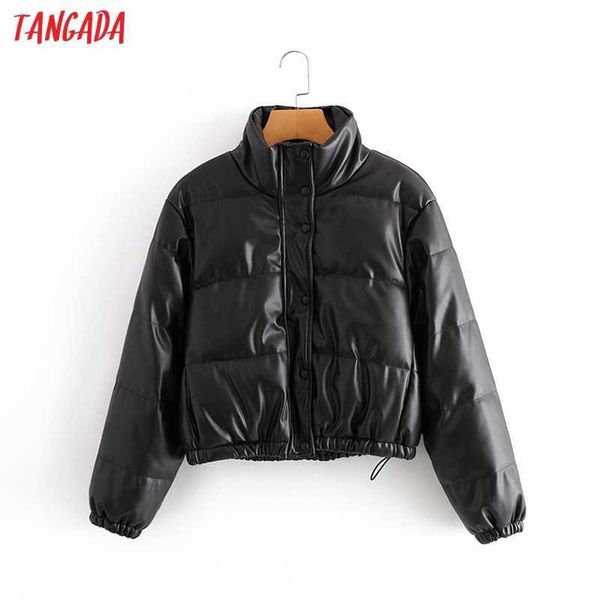 tangada women black faux leather oversize parkas thick winter zipper pockets female warm elegant coat jacket qn63 210609, Black;brown
tangada women black faux leather oversize parkas thick winter zipper pockets female warm elegant coat jacket qn63 210609, Black;brown