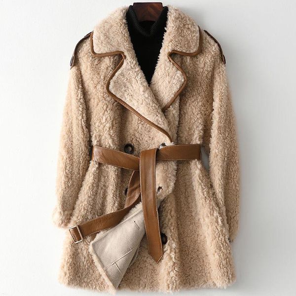 women's fur & faux woman real lamb coat high street fashion sheep shearling jacket female thick warm casual wool outerwear casaco femin, Black
women's fur & faux woman real lamb coat high street fashion sheep shearling jacket female thick warm casual wool outerwear casaco femin, Black
