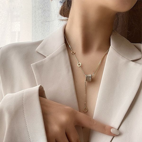 chain women pendants real gold electroplating micro inlaid zircon korean fashion simple roman digital opal necklace net red s, Silver
chain women pendants real gold electroplating micro inlaid zircon korean fashion simple roman digital opal necklace net red s, Silver