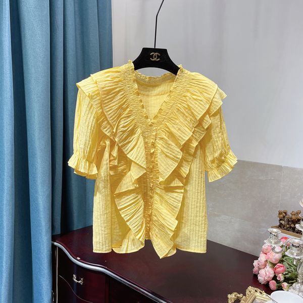 2021 summer korean style fashion sweet fresh v-neck ruffled loose shirt for women puff sleeve ruffle all-match elegant top, White
2021 summer korean style fashion sweet fresh v-neck ruffled loose shirt for women puff sleeve ruffle all-match elegant top, White