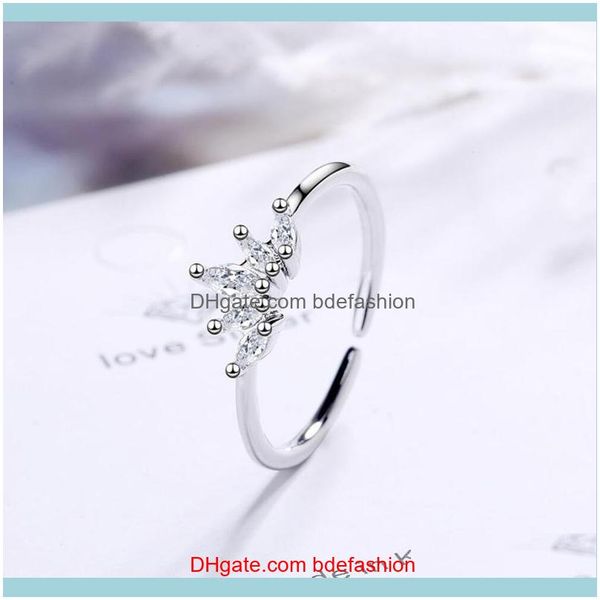 jewelrytrendy 925 sterling sier rings for women engagement jewelry simple shiny zircon crown ring lady wedding aessories cluster drop delive, Golden;silver