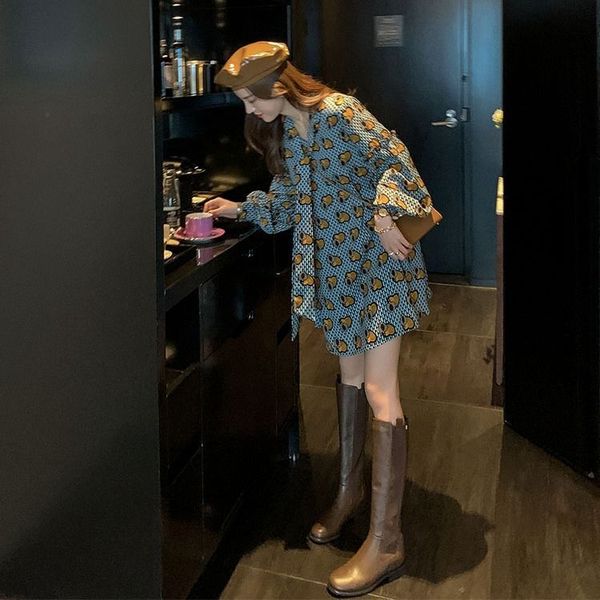 women spring long sleeve mini dress vintage print female loose dress casual holiday lady beach sweet vestidos, Black;gray
women spring long sleeve mini dress vintage print female loose dress casual holiday lady beach sweet vestidos, Black;gray