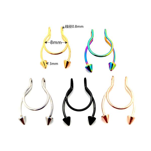 stainless steel nose septum new sharp nose rings false medical wear pungent clip accessories wholesale, Silver
stainless steel nose septum new sharp nose rings false medical wear pungent clip accessories wholesale, Silver