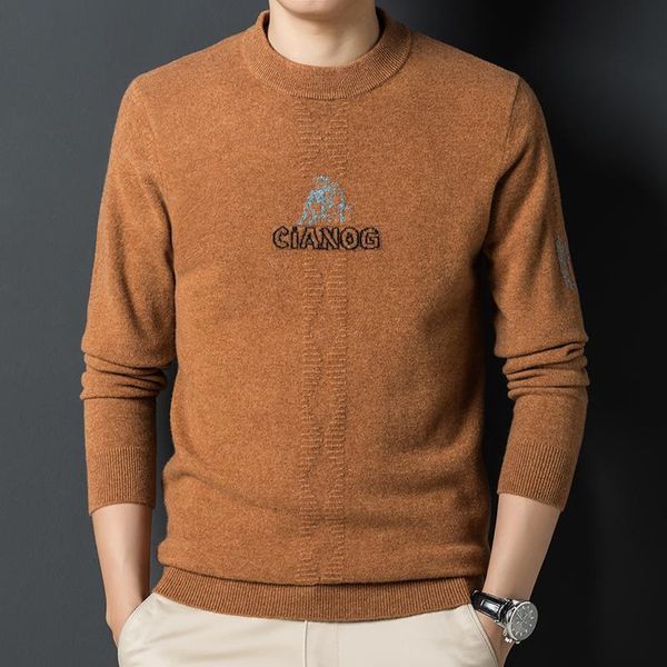 men's sweaters 100% pure woolen sweater semi-high collar warm thickened trend bottoming shirt in autumn and winter, White;black
men's sweaters 100% pure woolen sweater semi-high collar warm thickened trend bottoming shirt in autumn and winter, White;black