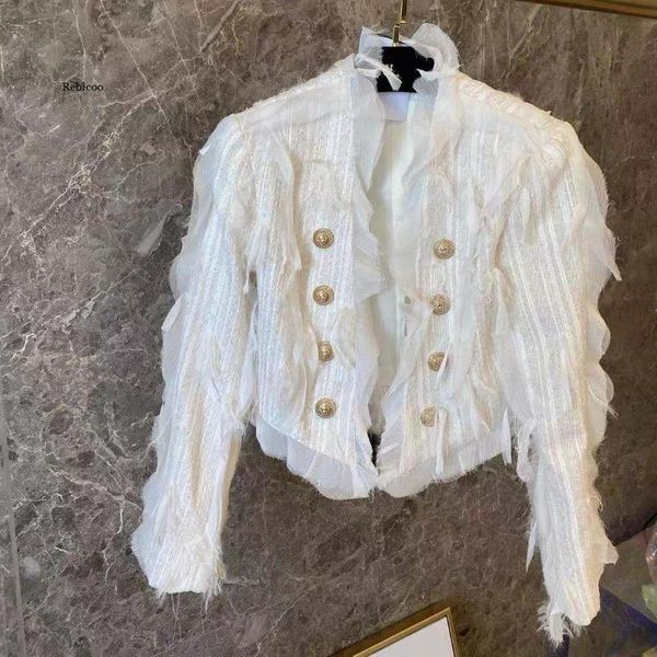women's jackets ladies small fragrant wind tassel coat female heavy industry luxury double-breasted white short with gold buckle autumn, Black;brown
women's jackets ladies small fragrant wind tassel coat female heavy industry luxury double-breasted white short with gold buckle autumn, Black;brown