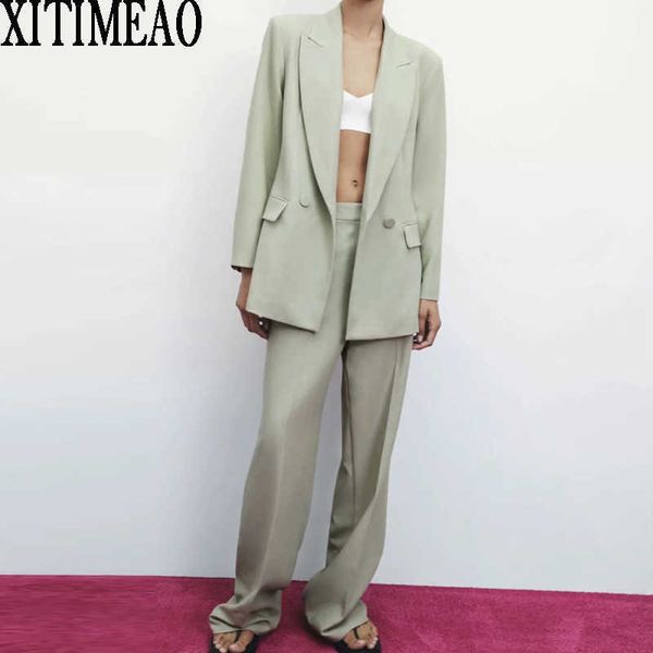 za women set office ladies suit business party double-breasted blazer+pants two-piece elegant workplace clothing 210604, White;black
za women set office ladies suit business party double-breasted blazer+pants two-piece elegant workplace clothing 210604, White;black