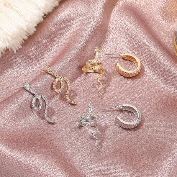stud 3/1pcs/set gothic snake shape earings gold color circle irregular curve ear cool women men party jewelry, Golden;silver
stud 3/1pcs/set gothic snake shape earings gold color circle irregular curve ear cool women men party jewelry, Golden;silver