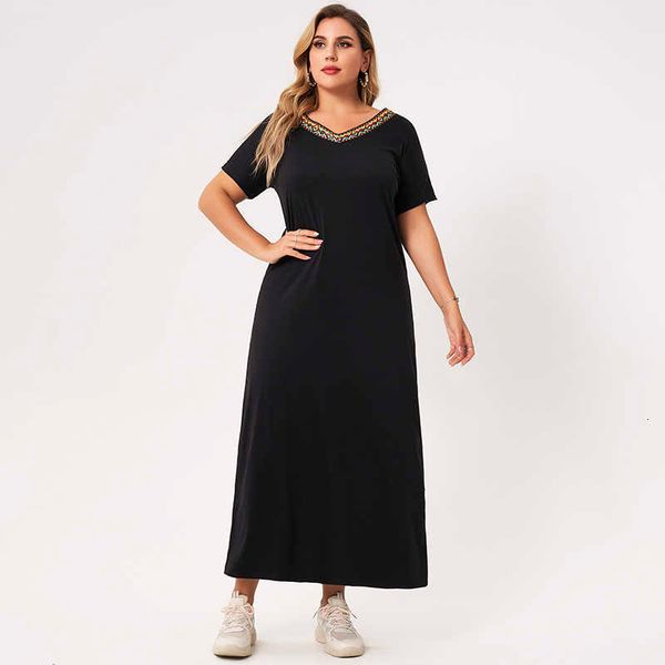 casual dresses summer long plus size women 2021 black solid color webbing v-neck short-sleeved loose party large maxi es vfac, Black;gray
casual dresses summer long plus size women 2021 black solid color webbing v-neck short-sleeved loose party large maxi es vfac, Black;gray