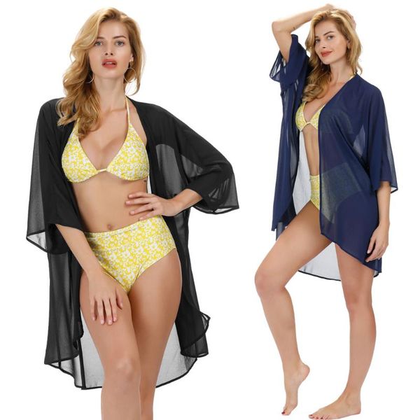 women's jackets loose coat holiday beach wear solid color fit summer 3/4 batwing sleeve open front chiffon cover-up female lady, Black;brown
women's jackets loose coat holiday beach wear solid color fit summer 3/4 batwing sleeve open front chiffon cover-up female lady, Black;brown