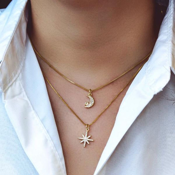 pendant necklaces moon star necklace women 2021 trendy pave cubic zirconia box chain for jewelry gift, Silver
pendant necklaces moon star necklace women 2021 trendy pave cubic zirconia box chain for jewelry gift, Silver