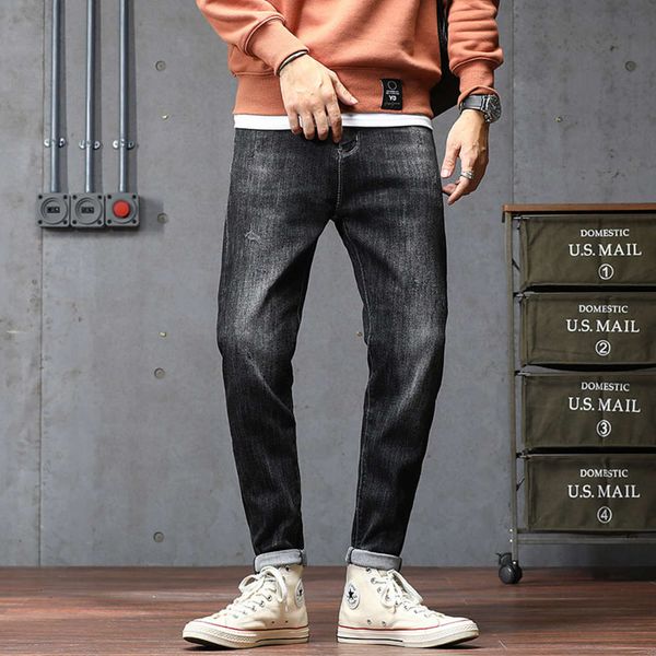 autumn and winter handsome casual men's jeans slim elastic leg pants black gray simple fashion, Blue
autumn and winter handsome casual men's jeans slim elastic leg pants black gray simple fashion, Blue