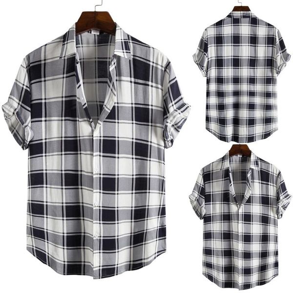 men's casual shirts black and white plaid shirt men 2021 summer fashion chemise homme mens checkered short sleeve blouse#g3, White;black
men's casual shirts black and white plaid shirt men 2021 summer fashion chemise homme mens checkered short sleeve blouse#g3, White;black