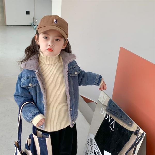 jackets winter girls inner angora fleece warm denim children fashion turn-down collar thick coats 2-7y, Blue;gray
jackets winter girls inner angora fleece warm denim children fashion turn-down collar thick coats 2-7y, Blue;gray