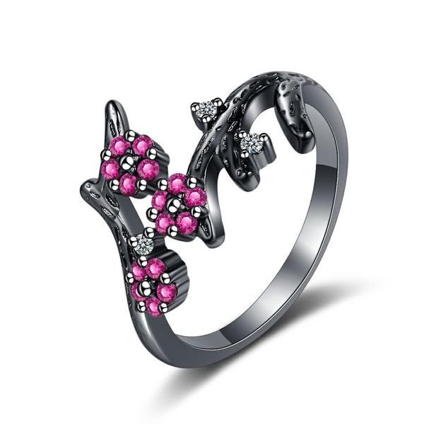 trendy plum blossom adjustable finger rings pink zirconia black branch wedding ring jewelry party accessory gift supplies, Golden;silver
trendy plum blossom adjustable finger rings pink zirconia black branch wedding ring jewelry party accessory gift supplies, Golden;silver
