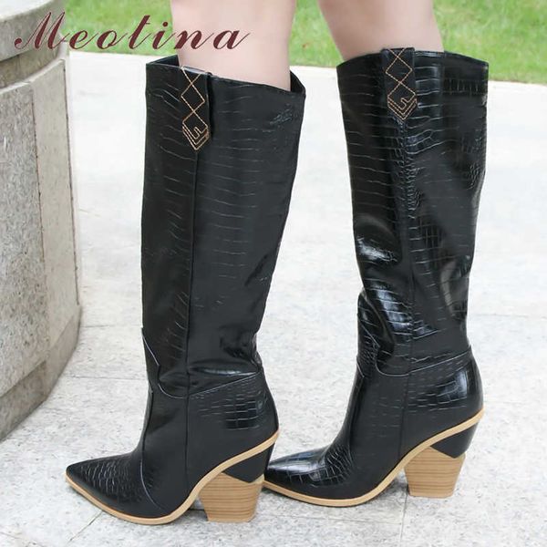meotina winter embossed knee high boots women strange style high heel western boots pointed toe tall shoes autumn gold size 3-12 210608, Black
meotina winter embossed knee high boots women strange style high heel western boots pointed toe tall shoes autumn gold size 3-12 210608, Black