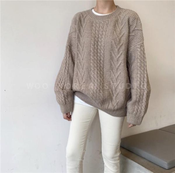 women's sweaters est autumn winter for women solid pullovers o-neck long sleeve woolen warm loose woman all-match, White;black
women's sweaters est autumn winter for women solid pullovers o-neck long sleeve woolen warm loose woman all-match, White;black