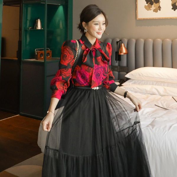 women's blouses & shirts coigarsam fashion print shirt womens winter chiffon bow belt women 7459, White
women's blouses & shirts coigarsam fashion print shirt womens winter chiffon bow belt women 7459, White