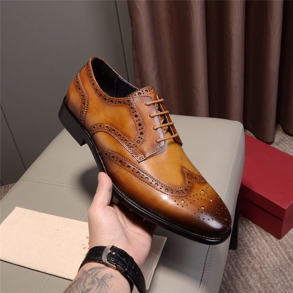 new 2020 fashion designer men genuine leather shoes brogue pointed flat men wedding party luxury dress shoes, Black
new 2020 fashion designer men genuine leather shoes brogue pointed flat men wedding party luxury dress shoes, Black