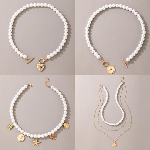 chains tocona luxury pearl stone shell pendant necklace for women summer star heart chain choker bohemian jewelry gift, Silver
chains tocona luxury pearl stone shell pendant necklace for women summer star heart chain choker bohemian jewelry gift, Silver
