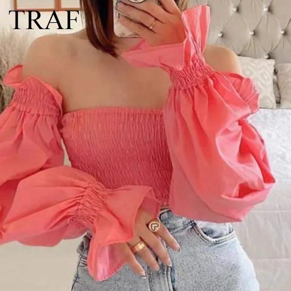 women's blouses & shirts traf clothing and solid color fashion long sleeve shirt chic ruffle elastic slash neck sweet crop, White
women's blouses & shirts traf clothing and solid color fashion long sleeve shirt chic ruffle elastic slash neck sweet crop, White
