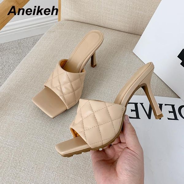 slippers aneikeh women shoes summer 2021 solid pu slides square toe stiletto heels concise pleated outside apricot size 35-39, Black
slippers aneikeh women shoes summer 2021 solid pu slides square toe stiletto heels concise pleated outside apricot size 35-39, Black