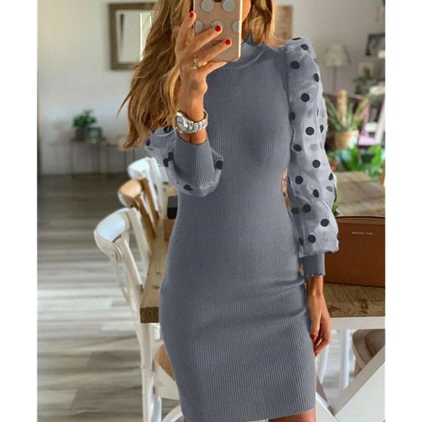 fashion womens polka dot long puff sleeve jumper pencil dress ladies knit bodycon sweater slim fit dress, Black;gray
fashion womens polka dot long puff sleeve jumper pencil dress ladies knit bodycon sweater slim fit dress, Black;gray