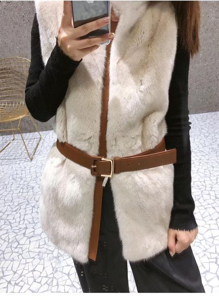 women's fur & faux arlenesain 2021 est real short female mink women vest, Black
women's fur & faux arlenesain 2021 est real short female mink women vest, Black