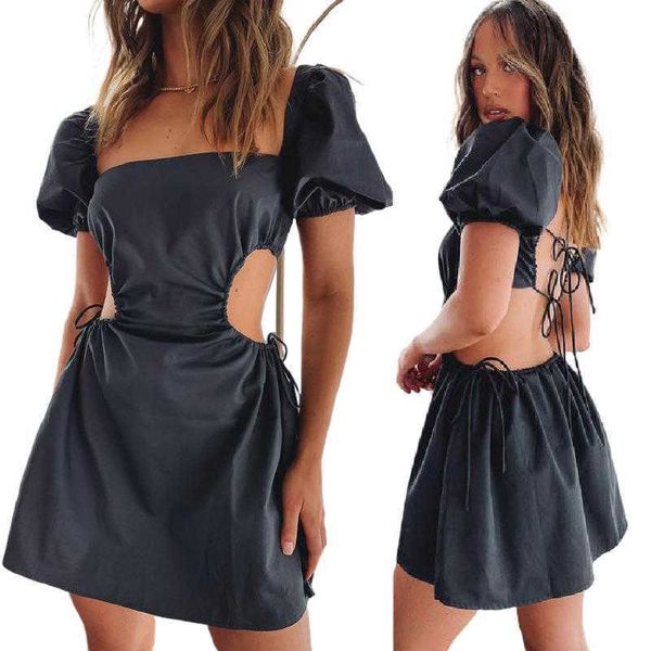 backless mini dresses women summer square collar lace up hollow out puff sleeve high waist a-line dress femme vestidos 210526, Black;gray
backless mini dresses women summer square collar lace up hollow out puff sleeve high waist a-line dress femme vestidos 210526, Black;gray
