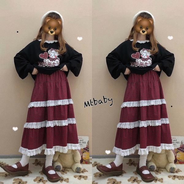 skirts japanese harajuku girl fashion red plaid lolita a-line skirt female high waist sweet kawaii long streetwear, Black
skirts japanese harajuku girl fashion red plaid lolita a-line skirt female high waist sweet kawaii long streetwear, Black