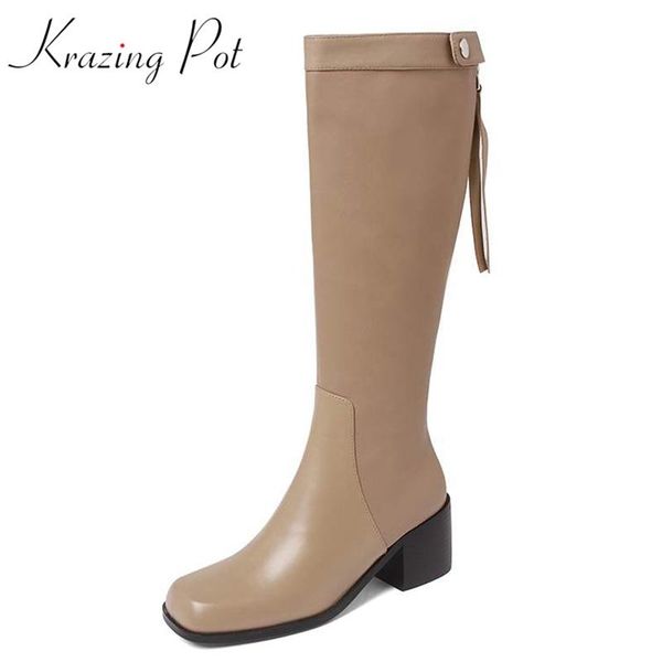 boots krazing pot cow leather square toe riding thick high heels tassel zipper maiden brand gentlewomen mature thigh, Black
boots krazing pot cow leather square toe riding thick high heels tassel zipper maiden brand gentlewomen mature thigh, Black