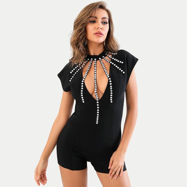2021 new summer women black bandage beading v neck short sleeve & pants club party laies bodysuits rompers 0cd5, Black;white
2021 new summer women black bandage beading v neck short sleeve & pants club party laies bodysuits rompers 0cd5, Black;white