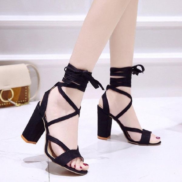 sandals european and american large size women's shoes 2021 summer high-heeled thick strap fashion wild, Black
sandals european and american large size women's shoes 2021 summer high-heeled thick strap fashion wild, Black