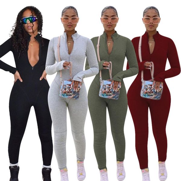 2021 new solid color sweater fleece long sleeve round neck zipper ny jumpsuits women winter clothes casual rompers 0my4, Gray
2021 new solid color sweater fleece long sleeve round neck zipper ny jumpsuits women winter clothes casual rompers 0my4, Gray