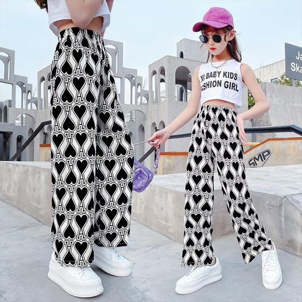 childrens casual wide leg pants teen girls heart print anti mosquito elastic waist trousers 4 to 13yrs, Blue
childrens casual wide leg pants teen girls heart print anti mosquito elastic waist trousers 4 to 13yrs, Blue