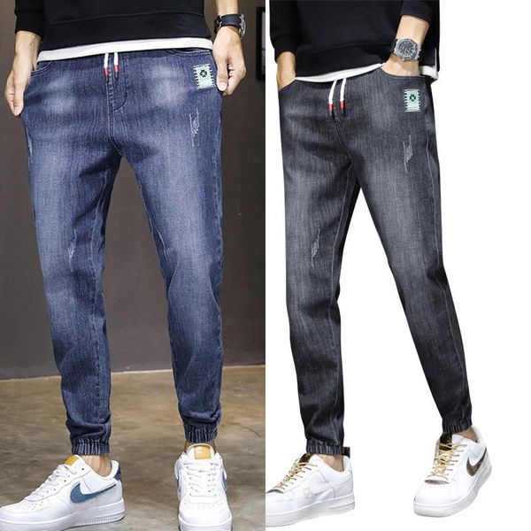 men's jeans autumn 2021 and winter fashion brand slim feet all-match casual trousers, Blue
men's jeans autumn 2021 and winter fashion brand slim feet all-match casual trousers, Blue
